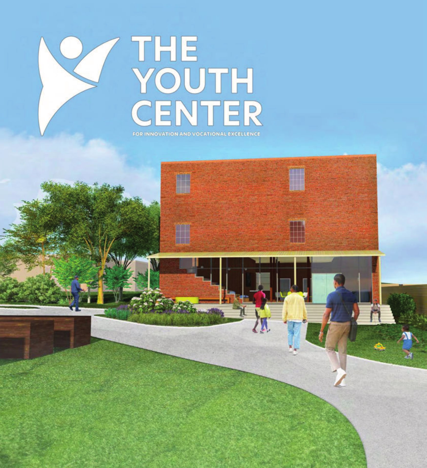The Youth Center for Innovation & Vocational Excellence — exterior rendering